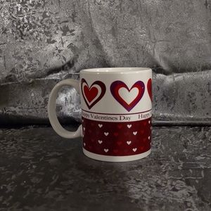 4" Mug/Cup Happy Valentine's Day. Hearts/Red